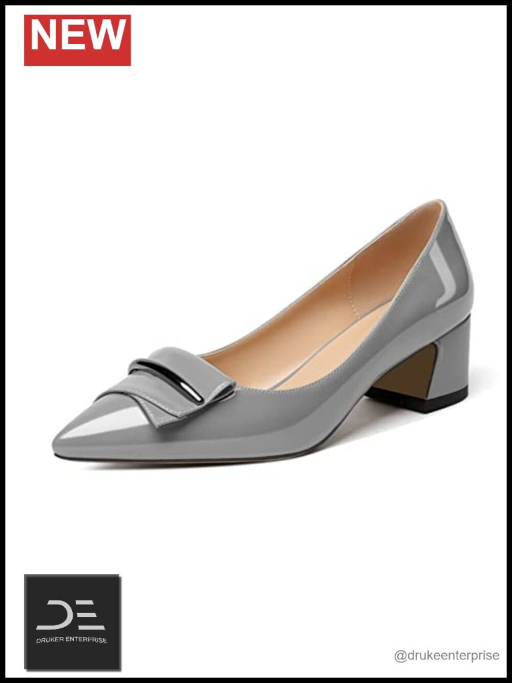 Women's Pointed Toe Low Block Heels Pumps Chunky Heel Slip On Office Wedding